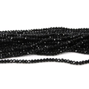 4,5x3,5 mm Glasperler, Sort facet 1/1 streng